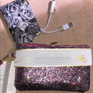 NEW! Cell Phone Charging Sparkly Clutch